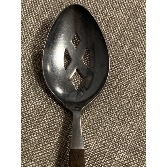 Epic Silver Japan Forged Stainless EPS10 MCM Style Pierced Serving Spoon - Picture 2 of 8